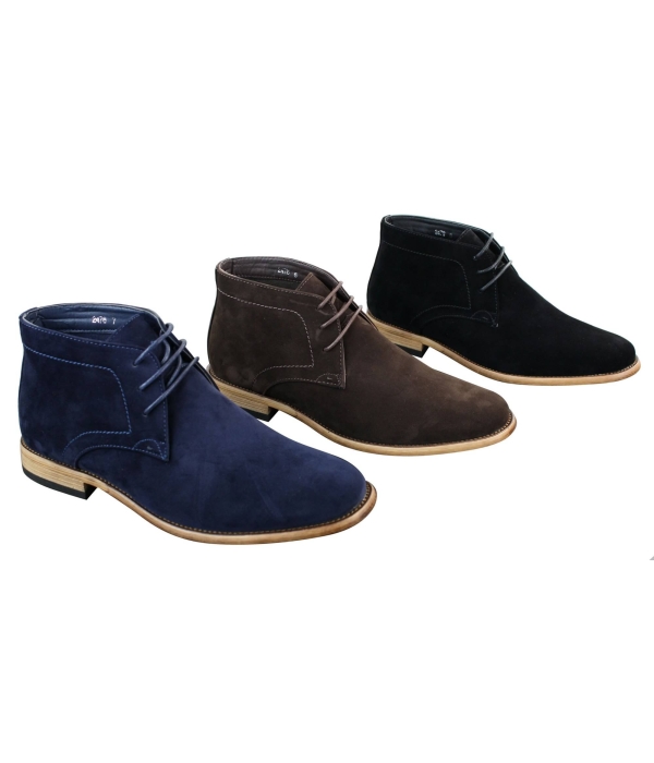 Mens PU Suede Ankle Boots
