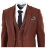 Rust Herringbone Tweed 3 Piece Suit