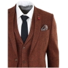 Rust Herringbone Tweed 3 Piece Suit