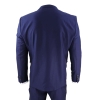 Mens Blue 3 Piece Suit with Contrasting Grey Waistcoat