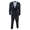 Mens Classic Black 3 Piece Suit
