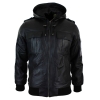 Infinity 661 Mens Real Napa LeatherJacket Hooded Black Slim Fit Bomber