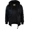 Infinity 661 Mens Real Napa LeatherJacket Hooded Black Slim Fit Bomber