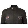 Real Leather Vintage Brown Racer Badge Mens Biker Jacket Washed Distressed Slim Fit