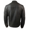 Real Leather Vintage Brown Racer Badge Mens Biker Jacket Washed Distressed Slim Fit