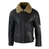 Mens Real Leather Sherling Sheepskin Original B3 Flying Pilot Jacket Warm Winter-B3 Brown Ginger