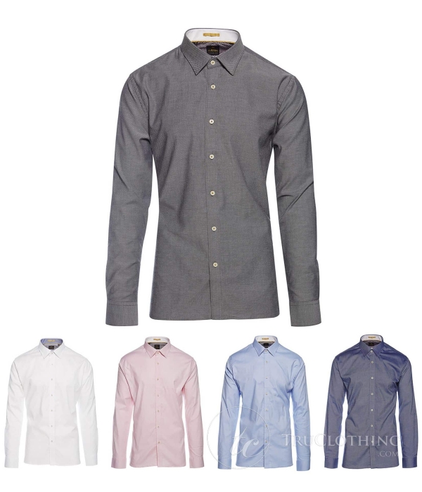 Cavani CV-65 - Men's Cotton Stretch Smart Shirt - Black/Blue/Navy/Pink/White