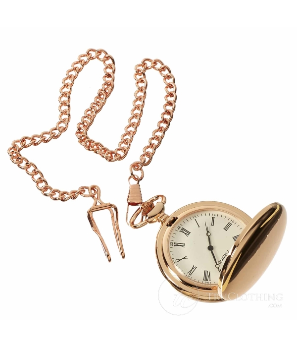 Classic 1920's Vintage Peaky Blinders Pocket Watch with Chain-Rose Gold