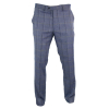 Cavani Connall - Mens Classic Tweed Check Vintage Trousers - Blue