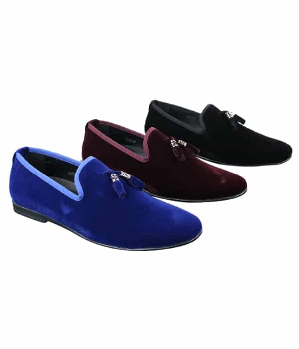 Elong dd0019 - Mens Velvet Slip On Suede Tassle Driving Shoes Loafers Smart Casual Wine Navy