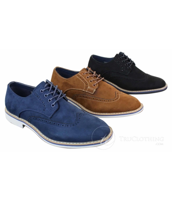 Elong EL0635 - Mens Smart Casual Suede Nubuck Leather Brogues