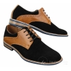 Elong K23 - Mens Suede Leather Laced Shoes Smart Casual Tan Brown PU Comfort Fit Round Toe