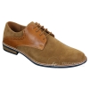 Elong K23 - Mens Suede Leather Laced Shoes Smart Casual Tan Brown PU Comfort Fit Round Toe