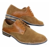 Elong K23 - Mens Suede Leather Laced Shoes Smart Casual Tan Brown PU Comfort Fit Round Toe