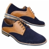 Elong K23 - Mens Suede Leather Laced Shoes Smart Casual Tan Brown PU Comfort Fit Round Toe