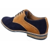 Elong K23 - Mens Suede Leather Laced Shoes Smart Casual Tan Brown PU Comfort Fit Round Toe