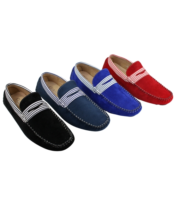 Mens Suede Deck Boat Shoes Stripe Slip On Summer Smart Casual Italian
