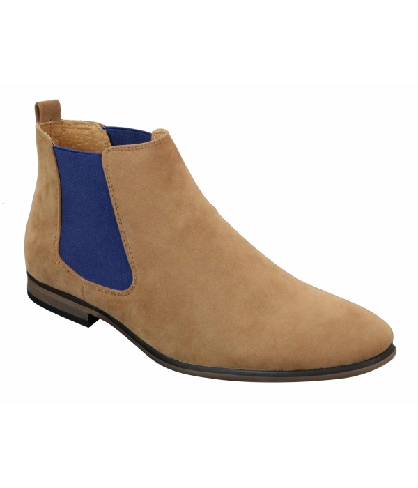 Mens Italian Suede Slip On Ankle Boots Smart Casual Desert Chelsea Dealer