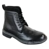 Galax GLX3521 Mens Brown Black Brogues Ankle Boots Leather Suede Laced Cowboy Smart Casual