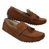 Mens Suede Brown Navy Tassle Loafers Driving Shoes Moccasins Slip On Leather
