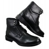 Mens Laced Military Army Casual Ankle Boots Leather Boots Black Brown