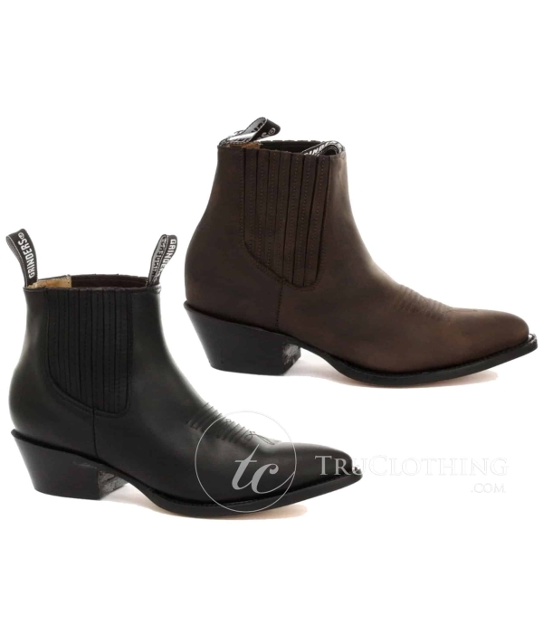 Mens Cowboy Ankle Boots Grinders Maverick Real Leather Western Riding Cuban