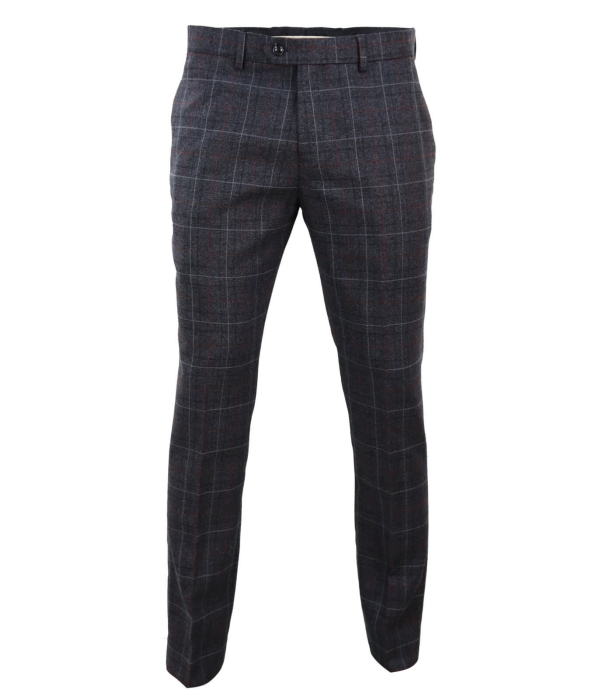 Harvey - Men's Charcoal Check Trousers