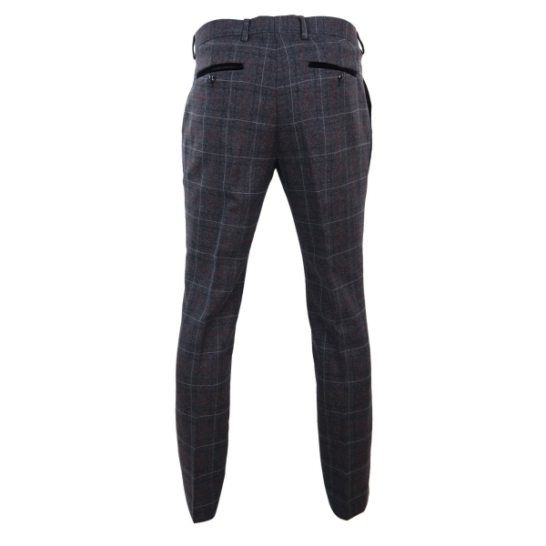 Harvey - Men's Charcoal Check Trousers