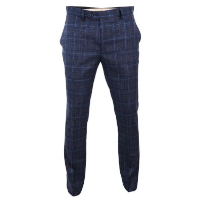 Harvey - Men's Navy Check Trouser