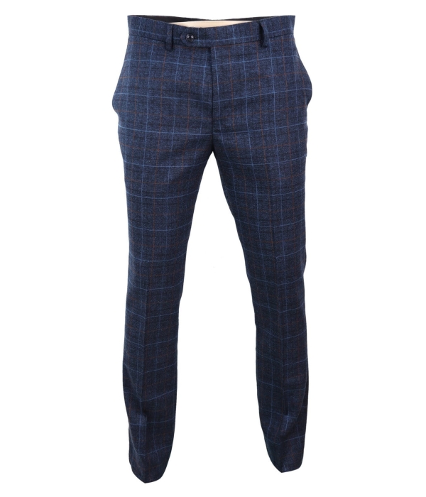 Harvey - Men's Navy Check Trouser