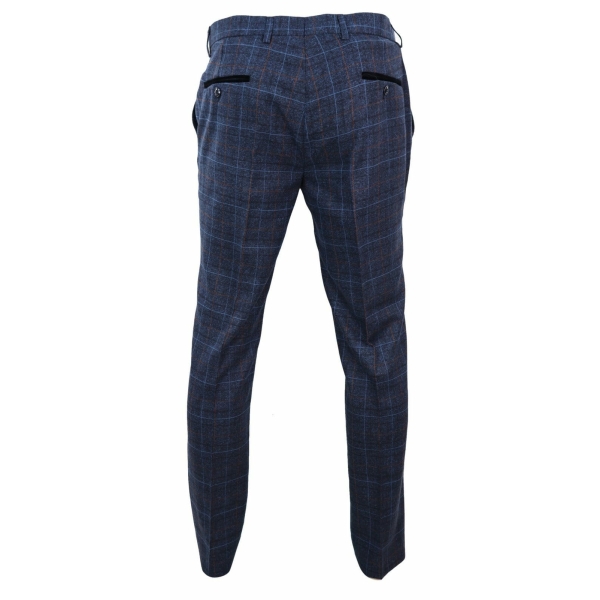 Harvey - Men's Navy Check Trouser