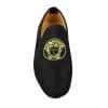 Fiorello HD0112-04 - Mens Black Iconic Medusa Slip On Loafers Moccasins Driving Shoes PU Suede Italian