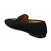 Fiorello HD0112-04 - Mens Black Iconic Medusa Slip On Loafers Moccasins Driving Shoes PU Suede Italian