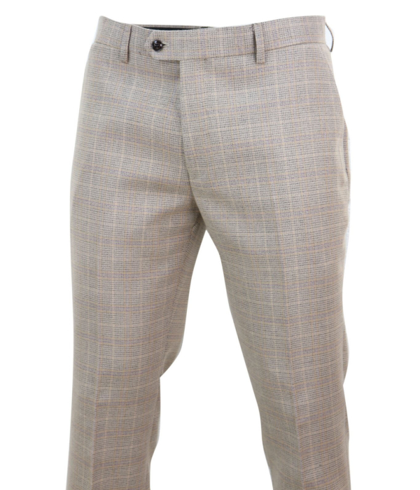 Holland - Men's Beige Check Trousers