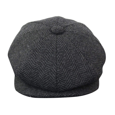 HT6316 - Mens Herringbone Tweed Peaky Blinders Hat