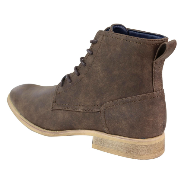 Mens Matt Leather Laced Peaky Blinders Boots