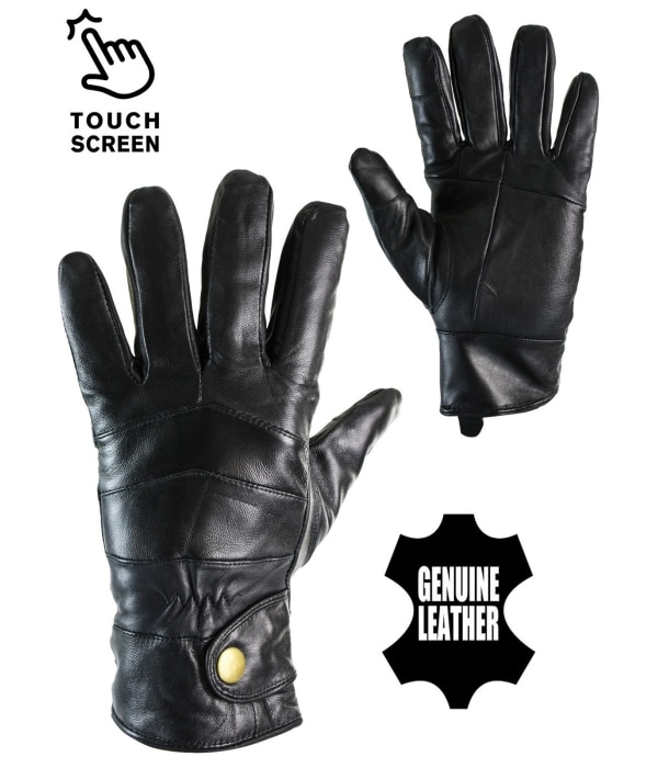KK IMG 6060 Mens Real Leather Winter Gloves Thermal Lined Warm Driving Gift Touch Screen