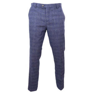 Matteo – Men’s Blue Check Trousers