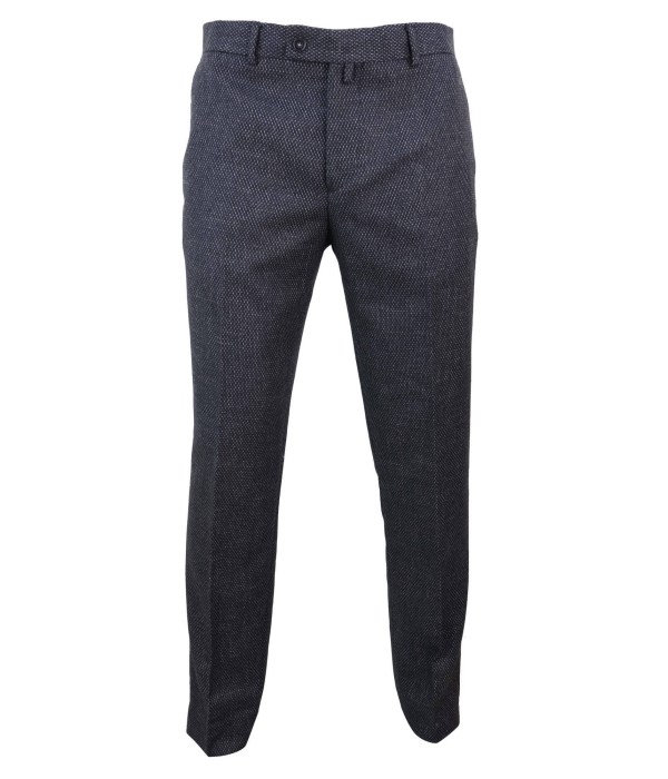 Men's Black Tweed Vintage Trousers - STZ14