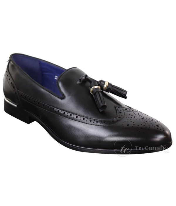 Mens Black Tassel Brogue Shoes