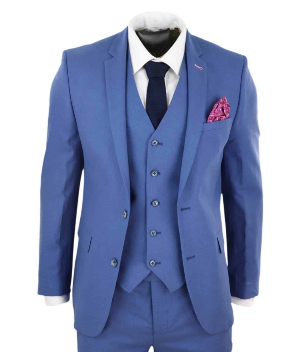 Mens Blue Light Summer Suit