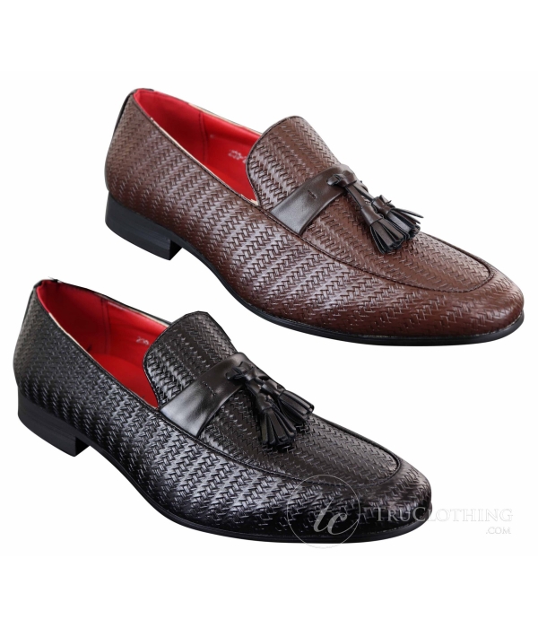 Mens Classic Tassel PU Leather Loafers