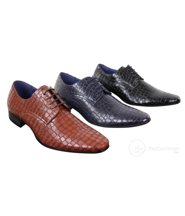 Mens Crocodile Skin Effect Shoes