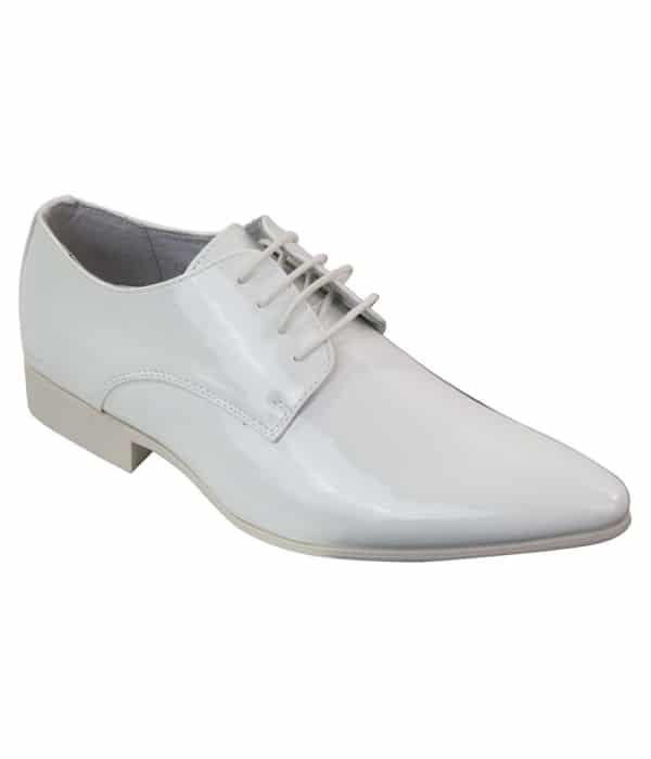 Mens Laced Smart Leather Lined Shoes Party Wedding Italian Pointed Patent Shiny
