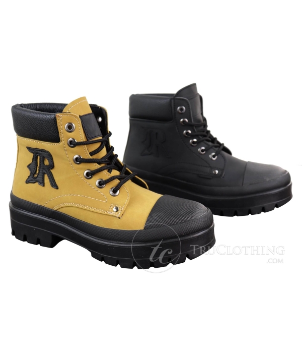 Mens PU Leather Ankle Boots