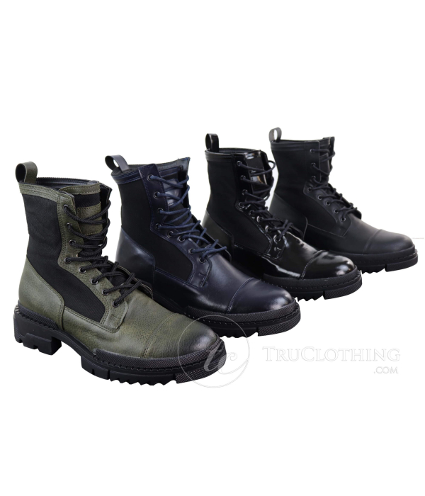Mens PU Leather Ankle Boots
