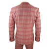 Mens Red 3 Piece Tweed Check Suit