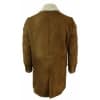 Mens Sherling Sheepskin Tan Brown 3/4 Overcoat Vintage Retro Winter Warm