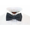 Mens Tweed Herringbone Textured Marc Darcy Bow Ties Vintage Retro Eton Navy Blue