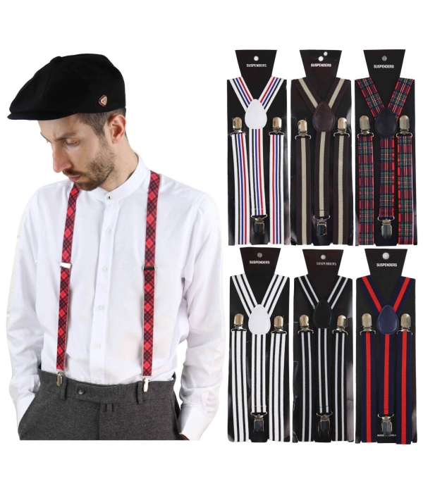 Mens Stripe Classic Trouser Suspenders